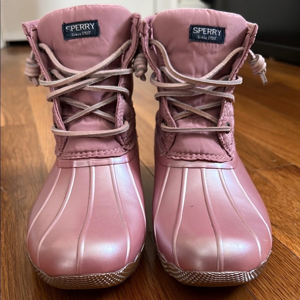 Sperry  top slider saltwater Pink Rain & Snow Boots with Glossy Finish